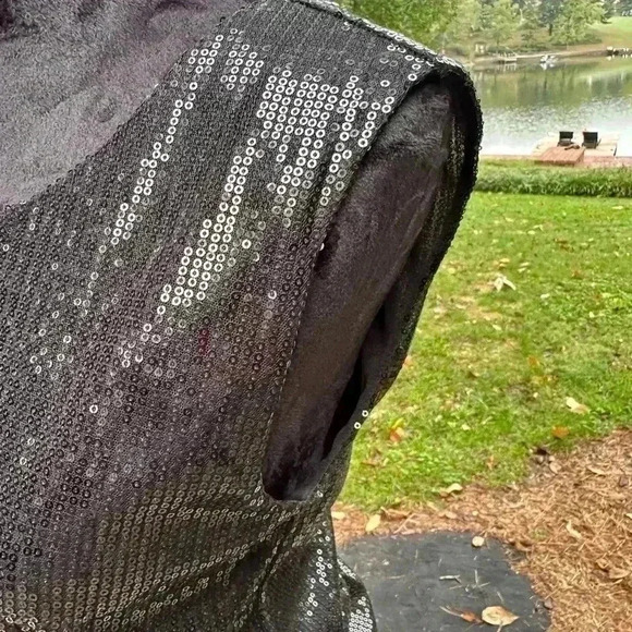 The Limited Sexy black mini dress sleeveless sequins S Party Crusie date night - Picture 7 of 11